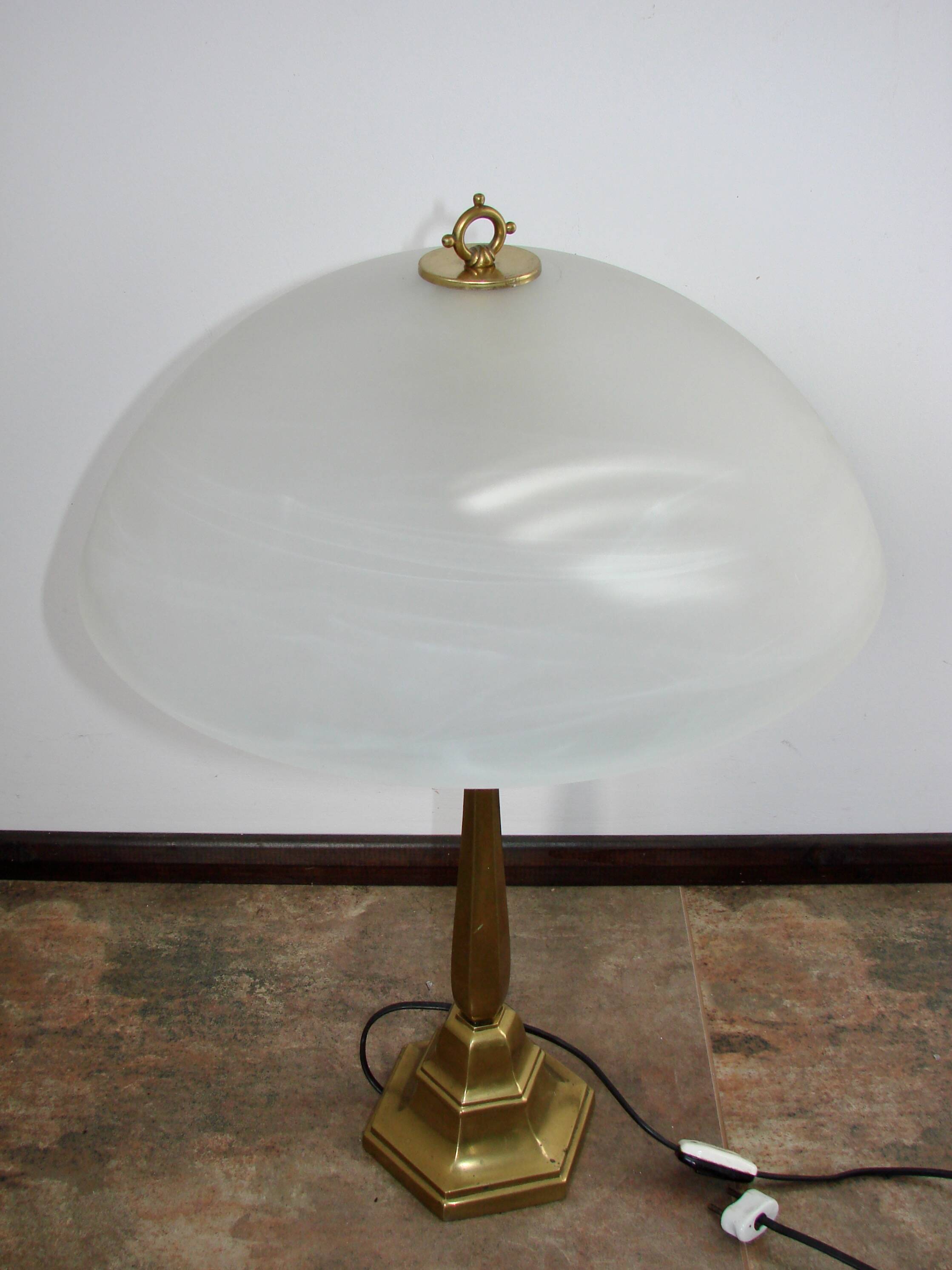 1940s Art Deco brass lamp | 2x E27 | Glass | Vintage