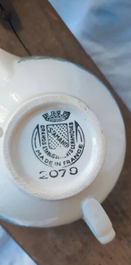 Saucière St Amand Numéro 2079 vichy bleu vintage