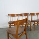 Set of 4 Deense teak Farstrup Møbler Model 210 eetkamerstoelen, dining
