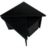 Set of three triangle side tables wood black design