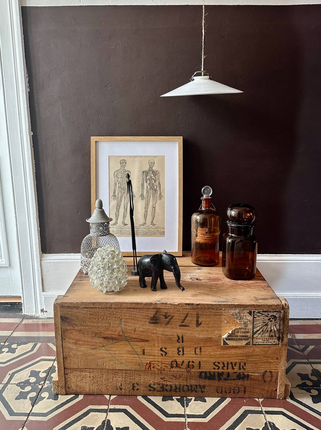 White opaline pendant light