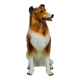 Large Italian Ceramic Sitting Collie Dog Sculpture, 1970s
