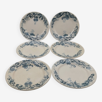 6 Assiettes plates terre de fer modèle Sévigné