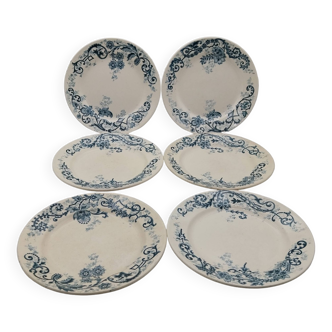 6 Assiettes plates terre de fer modèle Sévigné