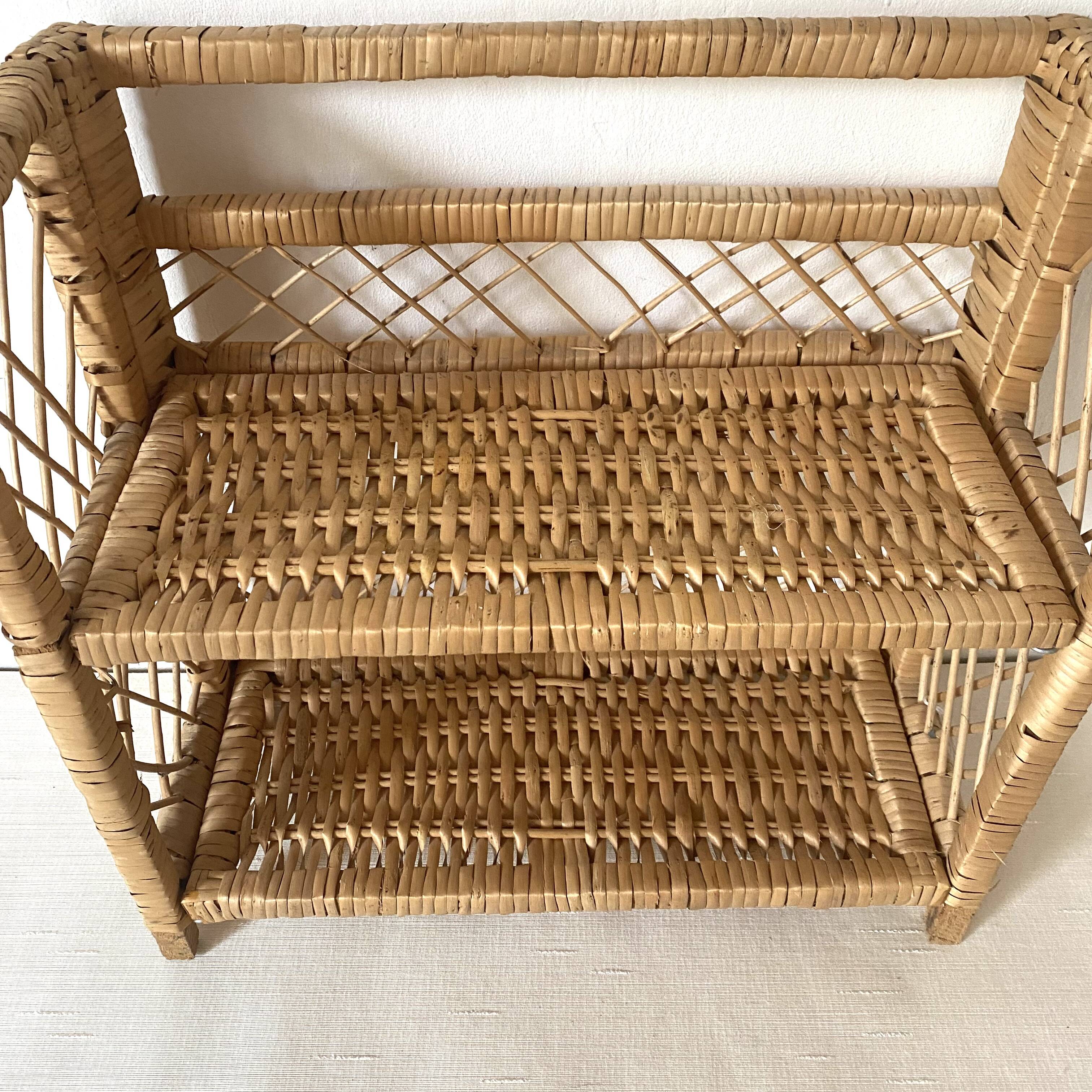 Vintage rattan shelf