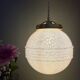 Vintage art deco globe pendant light in pink Clichy glass