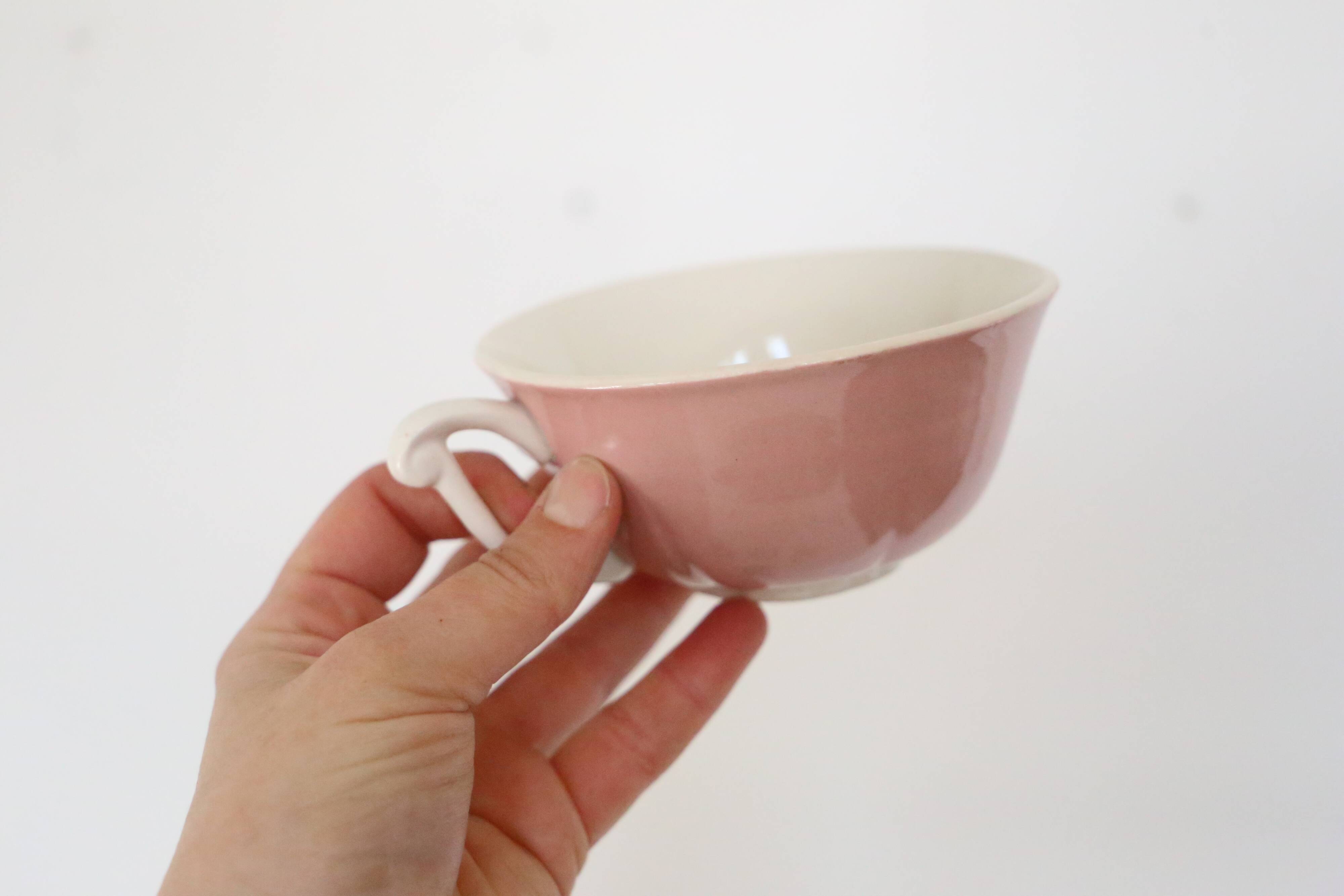 Set of 3 cups Moulin des Loups, vintage, French
