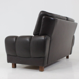 Canapé mid-century en cuir noir