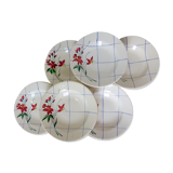 6 assiettes creuses vintage de Niderviller modèle Saumur 220512