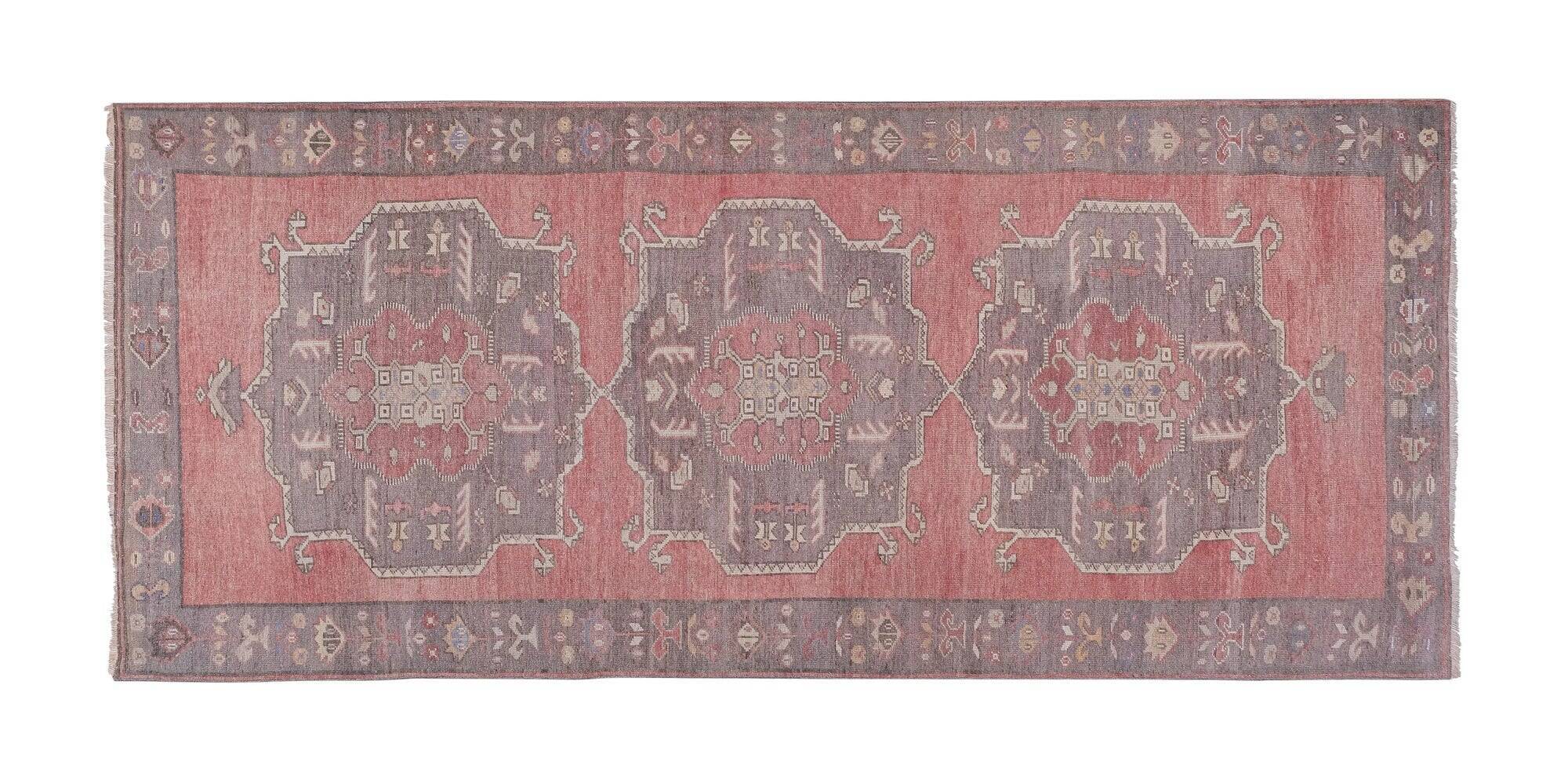 Vintage Turkish handmade rug 146x338 cm