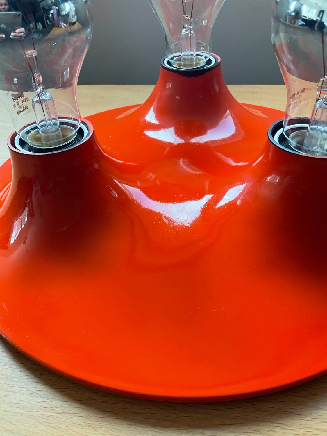 Space Age saucer wall lamp with 3 lights from the 70s