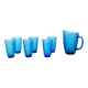 Set of glass and jug, Italian design, 1970s, made in Italy