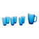 Set of glass and jug, Italian design, 1970s, made in Italy