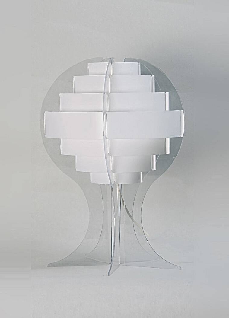 Lampe de table en plexiglas par L.BRYLLE & P.JACOBSEN, Danemark design 1960