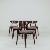 Scandinavian dining chairs in mocha brown, set of 6.