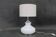 1970s Italian Glass Table Lamp with Boucle Fabric Shade