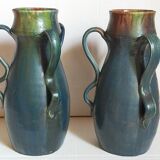 Duo of Flemish pottery of Charles and Auguste Maes early twentieth century