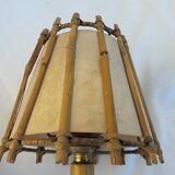 Double rattan sconce