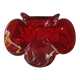 Murano Ashtray/Tray. Organic floral shape. Ruby red, 14cm.