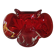 Murano Ashtray/Tray. Organic floral shape. Ruby red, 14cm.