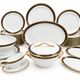 Saint-Amand Fribourg table service in midnight blue and gold, 45 pieces.