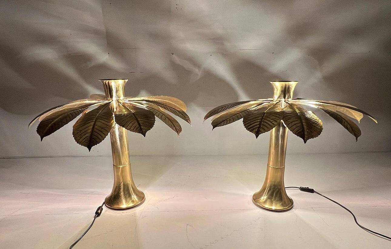 Carlo Giorgi. 2 sculptural lamps/table lamps by Carlo Giorgi for Bottega Gadda, model: Ippocastano, Italy, 1970s.