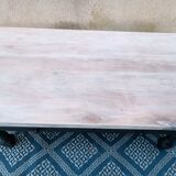 Solid wood coffee table with limed top
