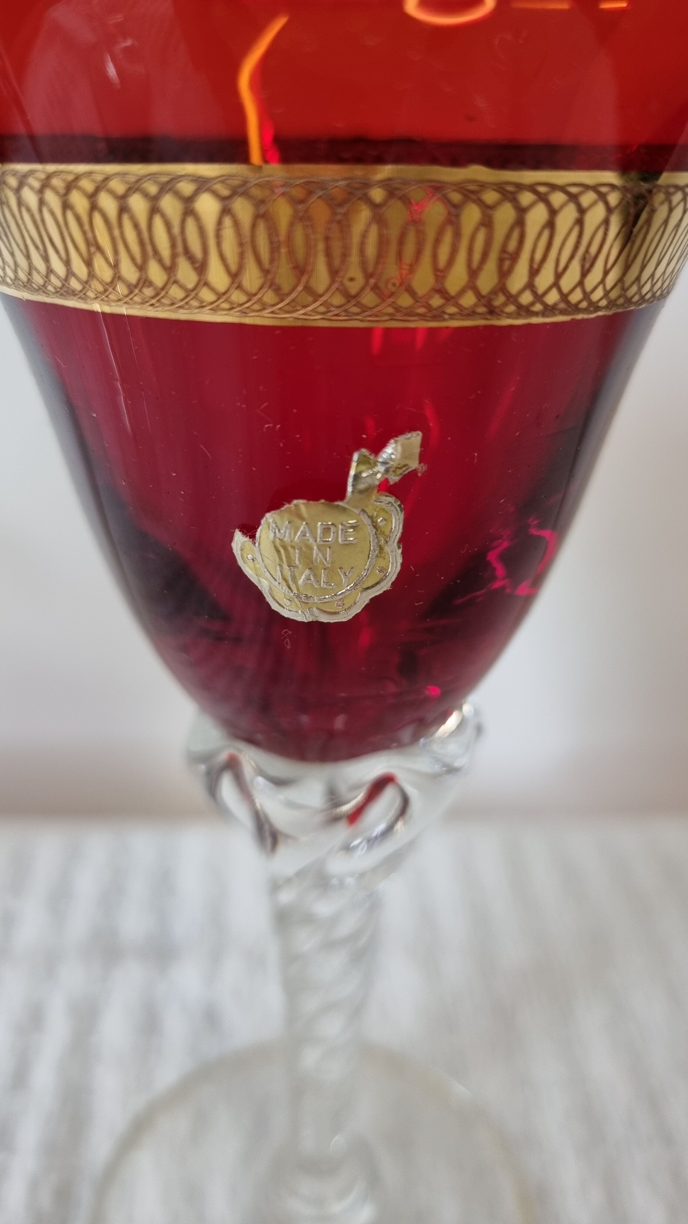 6 Murano wine glasses