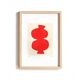 Red abstract painting signed Eawy
