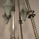 Antique medieval wrought iron chandelier from a German castle.