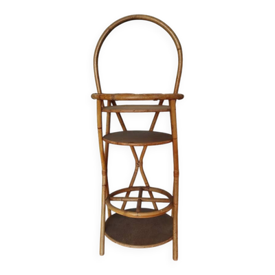 Bar vintage en rotin – Portable – Années 60–70 – Bohème