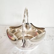 Antique silver-plated metal sugar bowl
