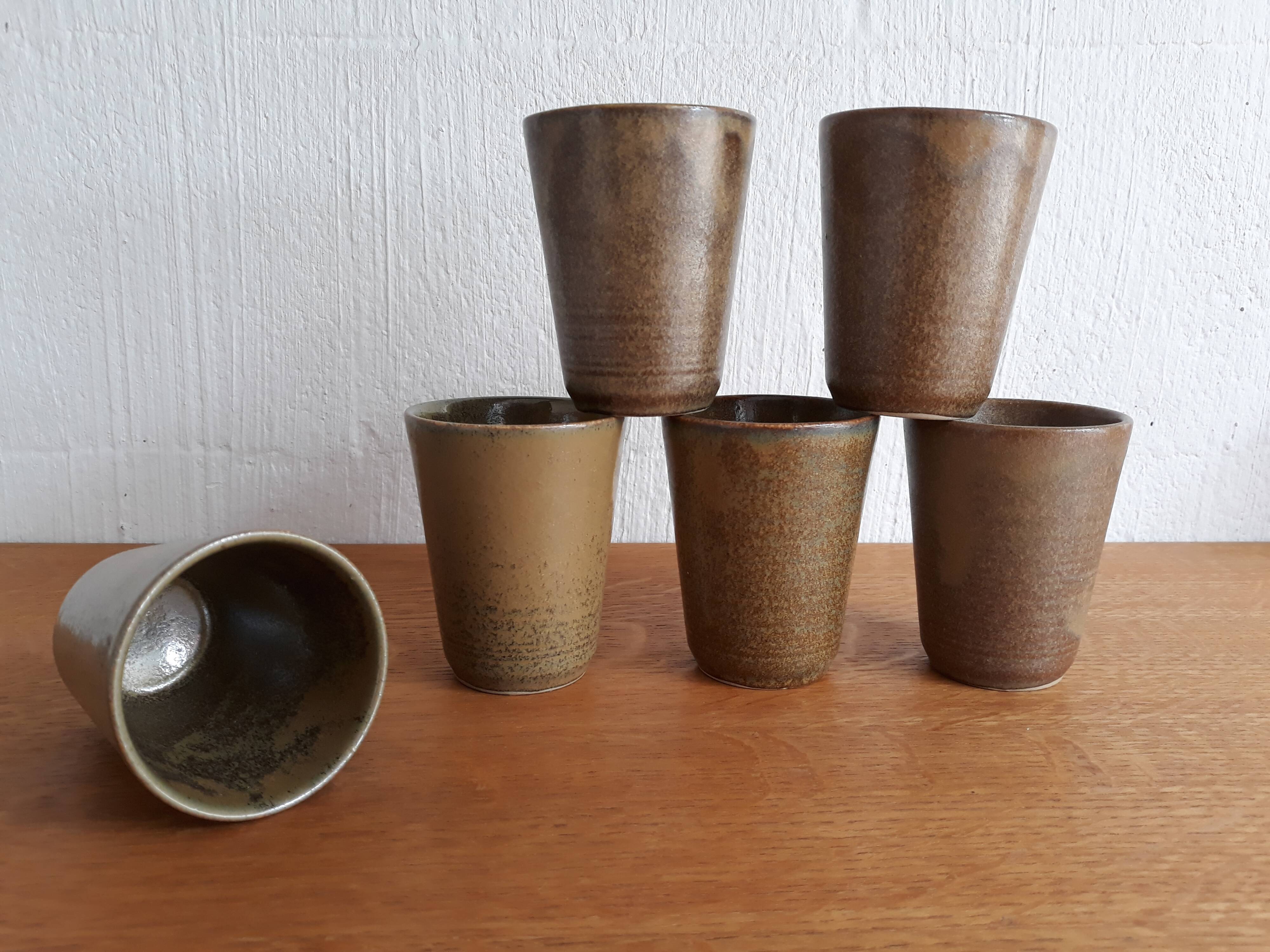 Lot de 6 verre ou tasse en grès