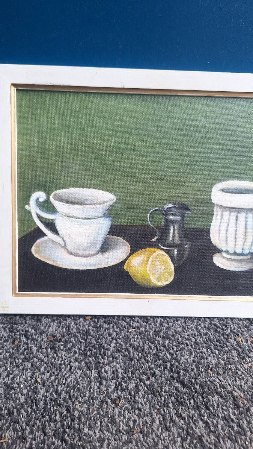 Still life with lemon Oil on hardboard