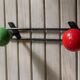 Vintage wall coatrack 2 hooks in metal and wood