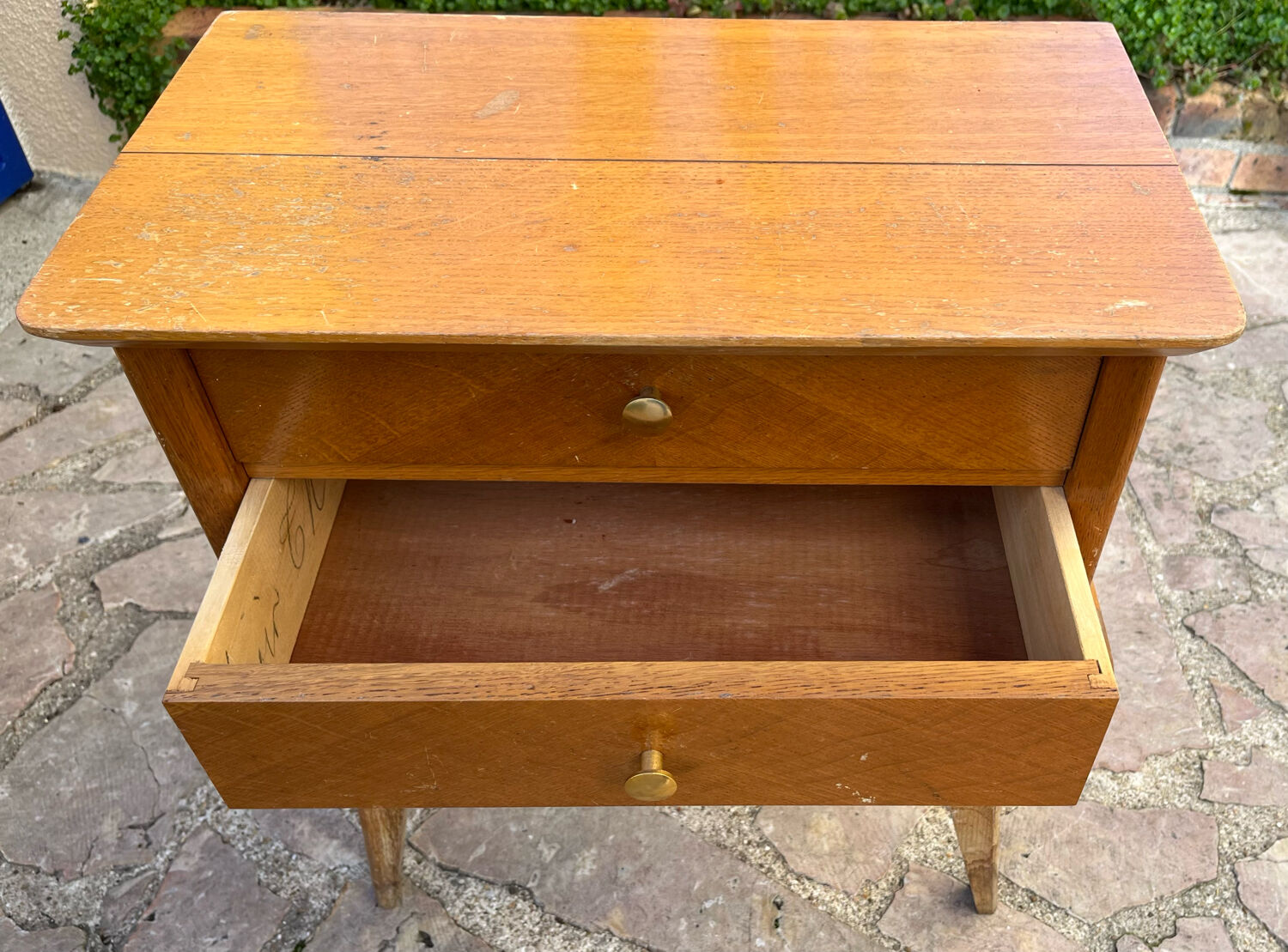 Wooden bedside table