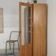 Armoire d'école vitrée en chêne 1960
