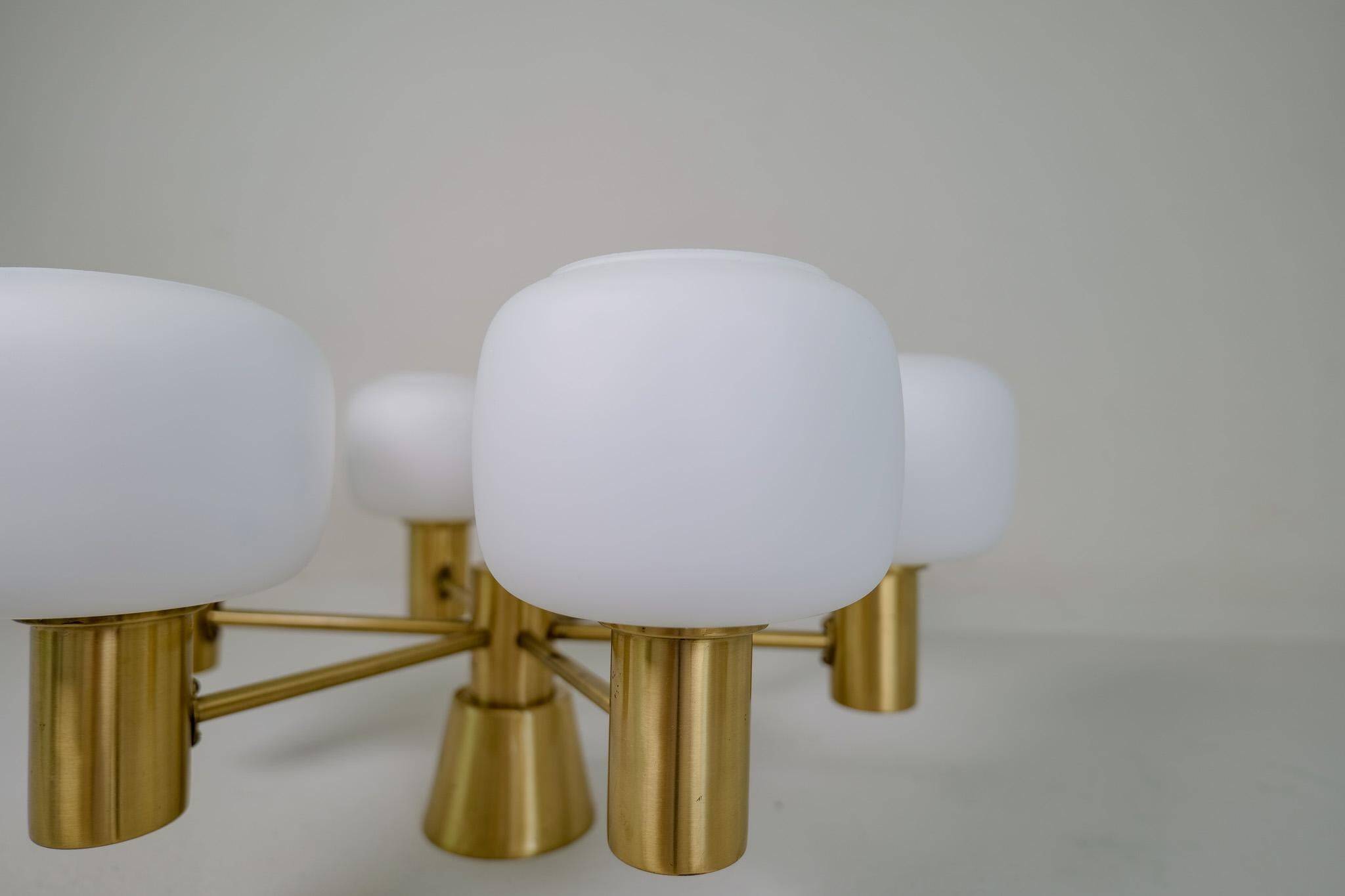 Mid-century brass ceiling light ASEA Sweden, 1950s