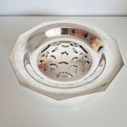 Antique butter dish in the Coquillor style, made of silver-plated metal.