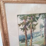 Painting of an old forest Signed Reubelt