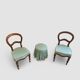 Antique Victorian era ballon back chairs and stool