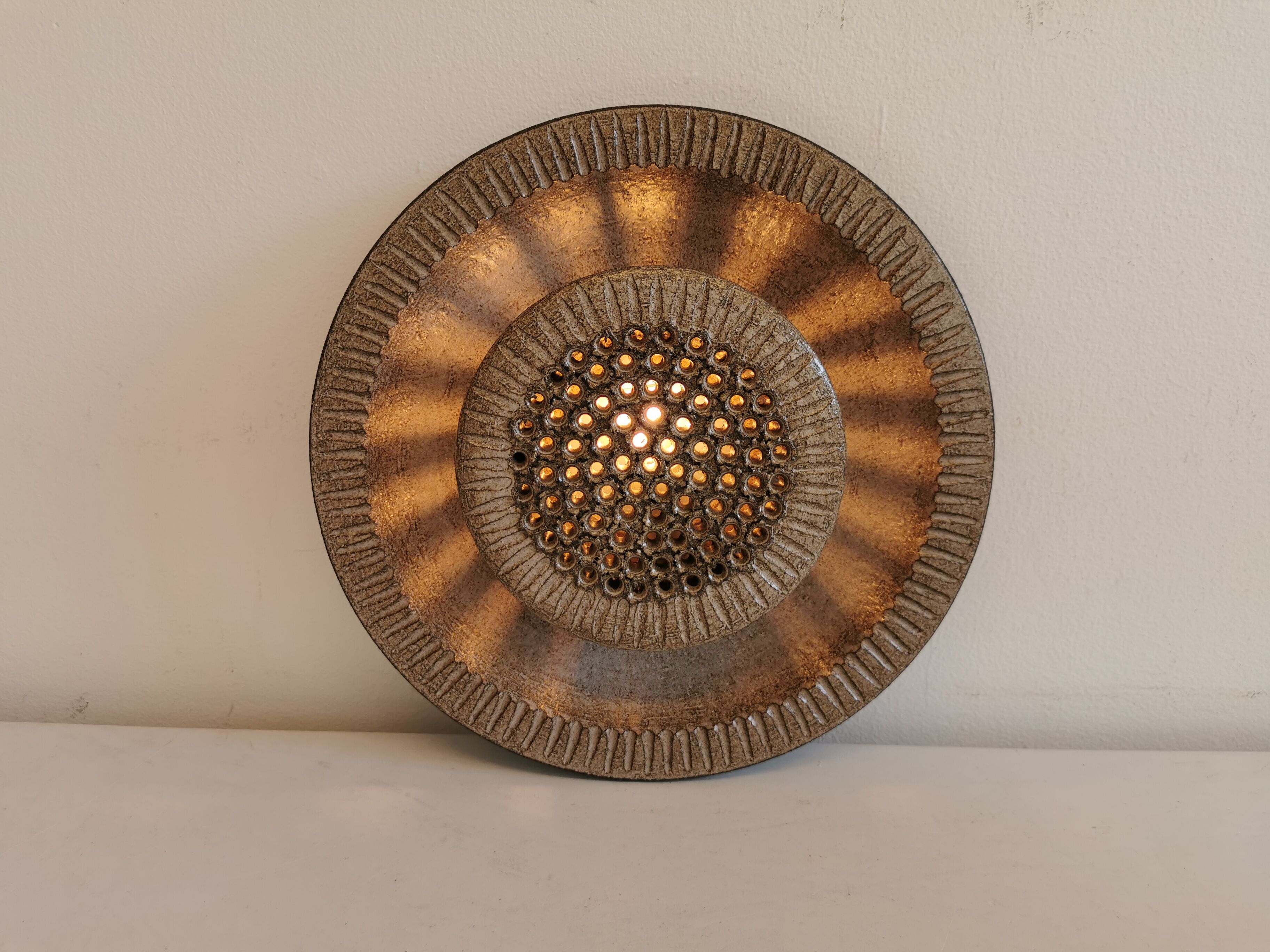 Ceramic wall lamp, from Løvemose Ceramics Denmark 1960s