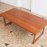 Minimalist solid teak coffee table