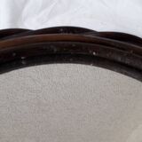 Miroir bois et rotin