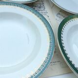 Batch of 5 old plates signed sarreguemines