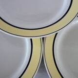 6 vintage Badonviller earthenware flat plates