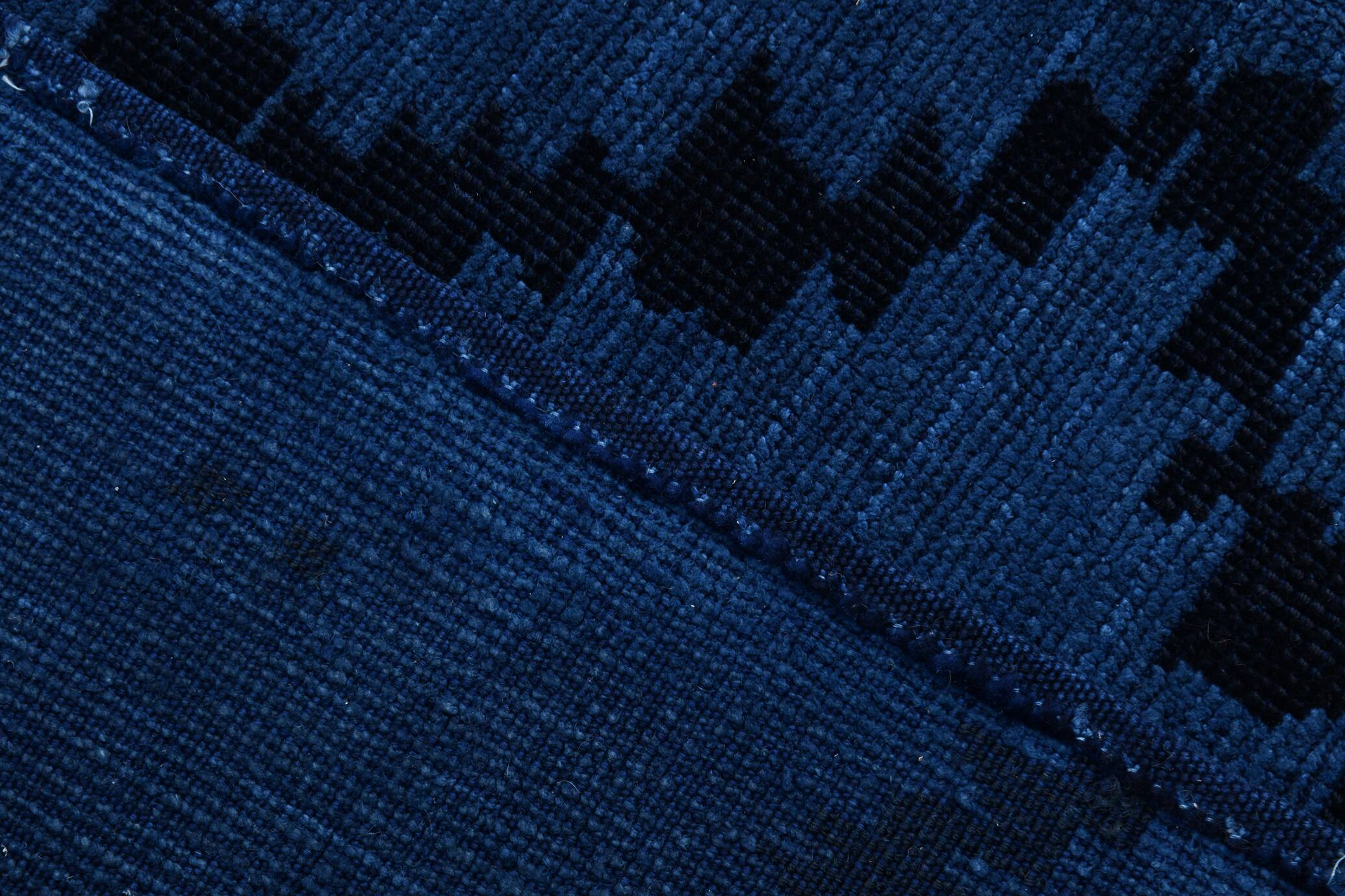 7x10 Navy Blue & Black Turkish Kilim Rug, 204x296Cm