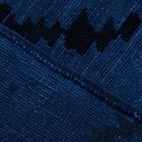 7x10 Navy Blue & Black Turkish Kilim Rug, 204x296Cm