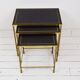 Brass and skaï side tables, 1950s