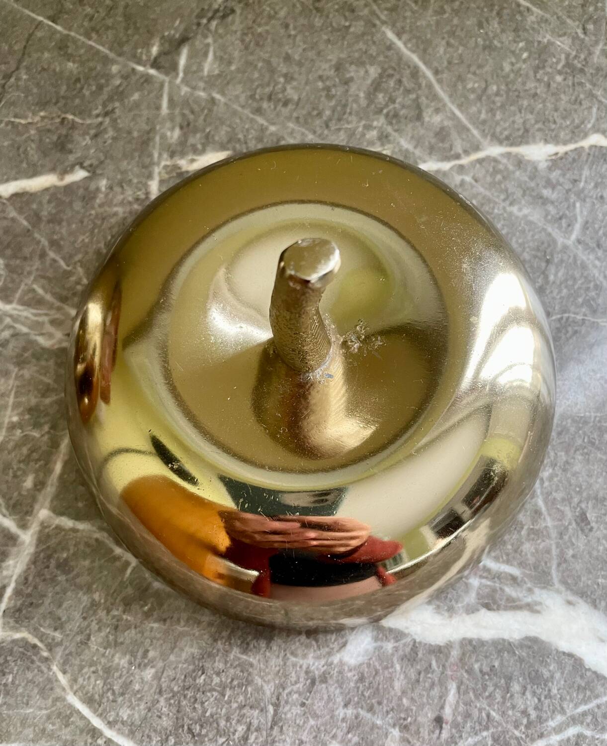 Vintage golden metal apple box